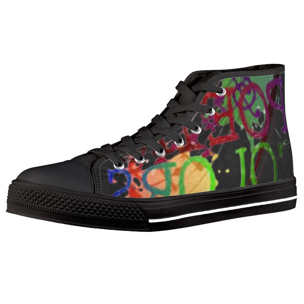 POETICCOLORZ Black High Top Canvas Shoes