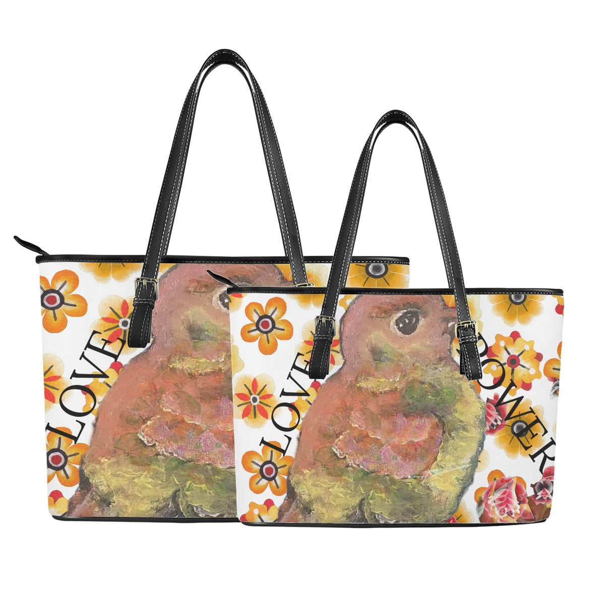 LOVE & POWER Leather Tote Bags