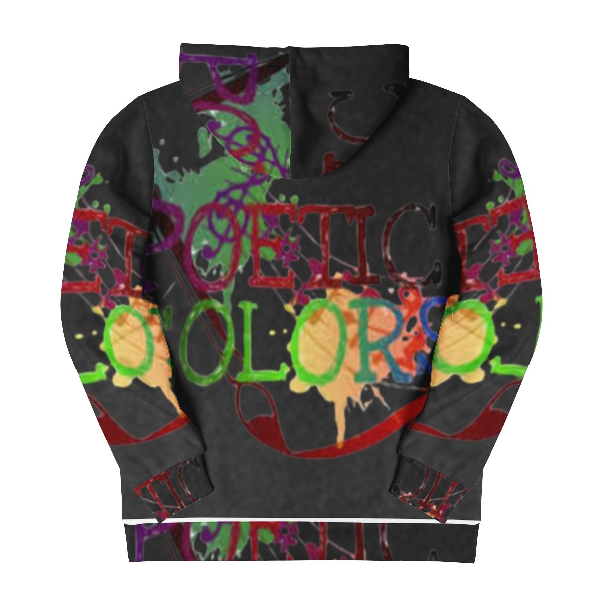 BLACK Men's All Over Print Zip Hoodie