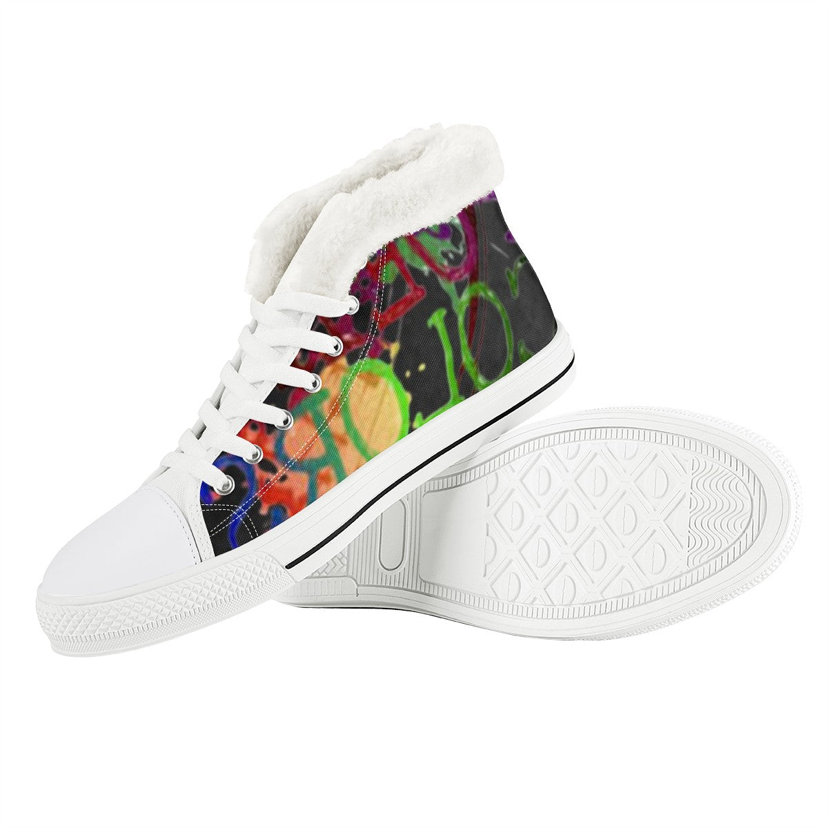 B&W Winter High Top Canvas Shoes